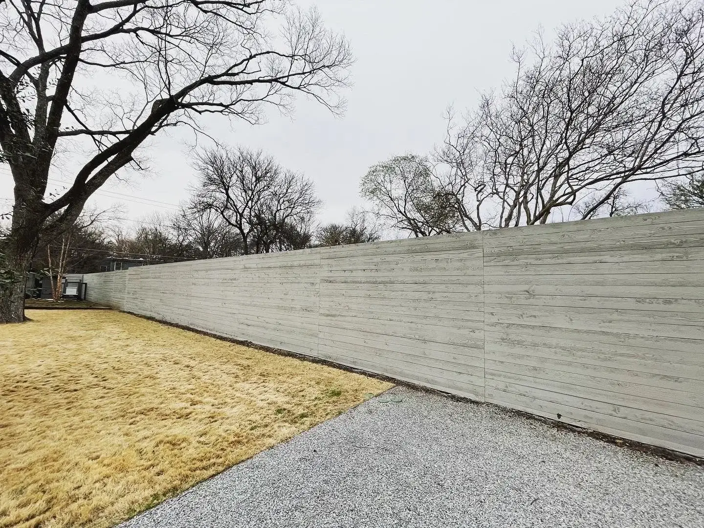 Recent project — modern gray horizontal fence